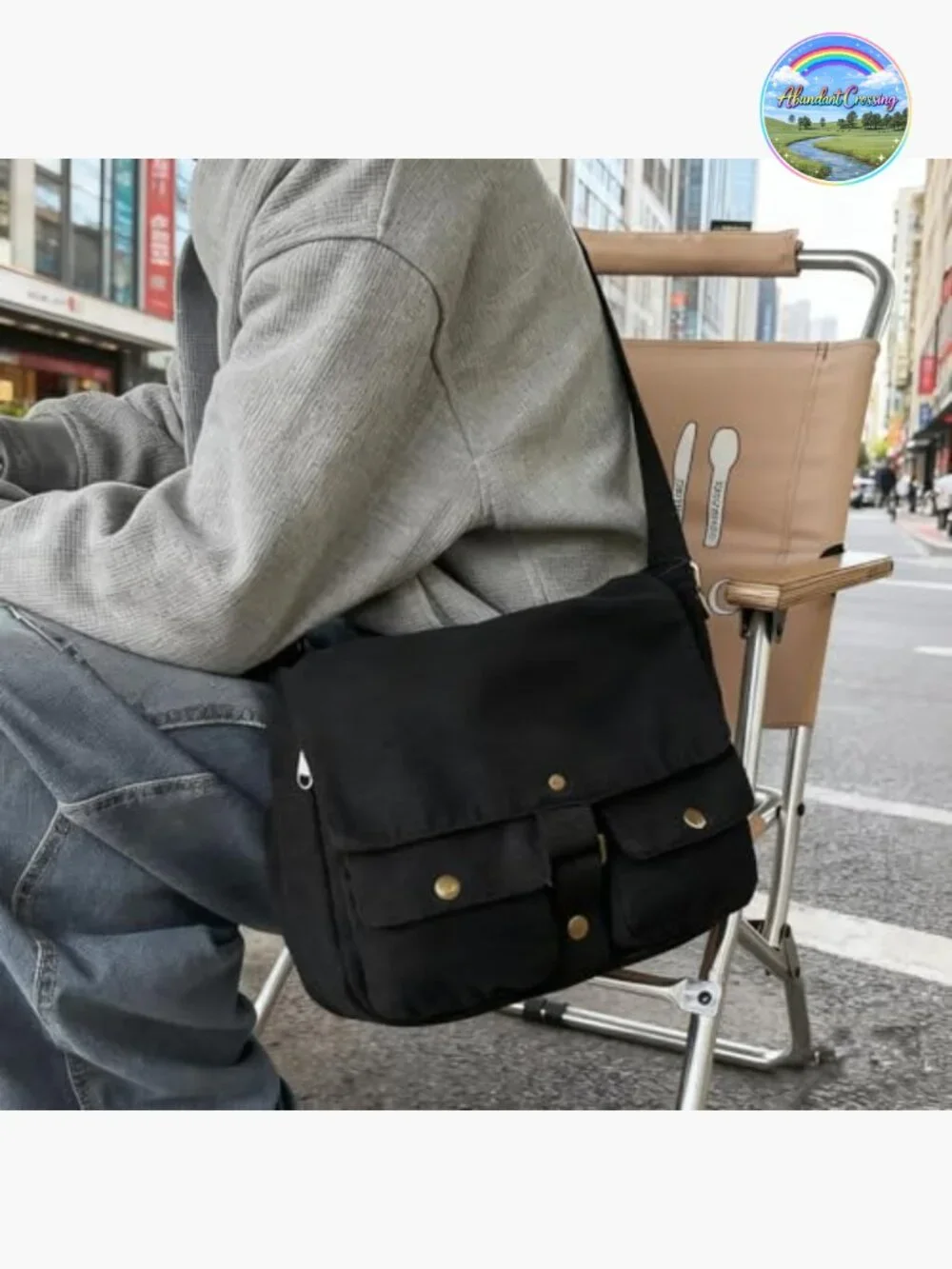 Vintage Canvas Messenger Bag for Men, Crossbody Shoulder Bag